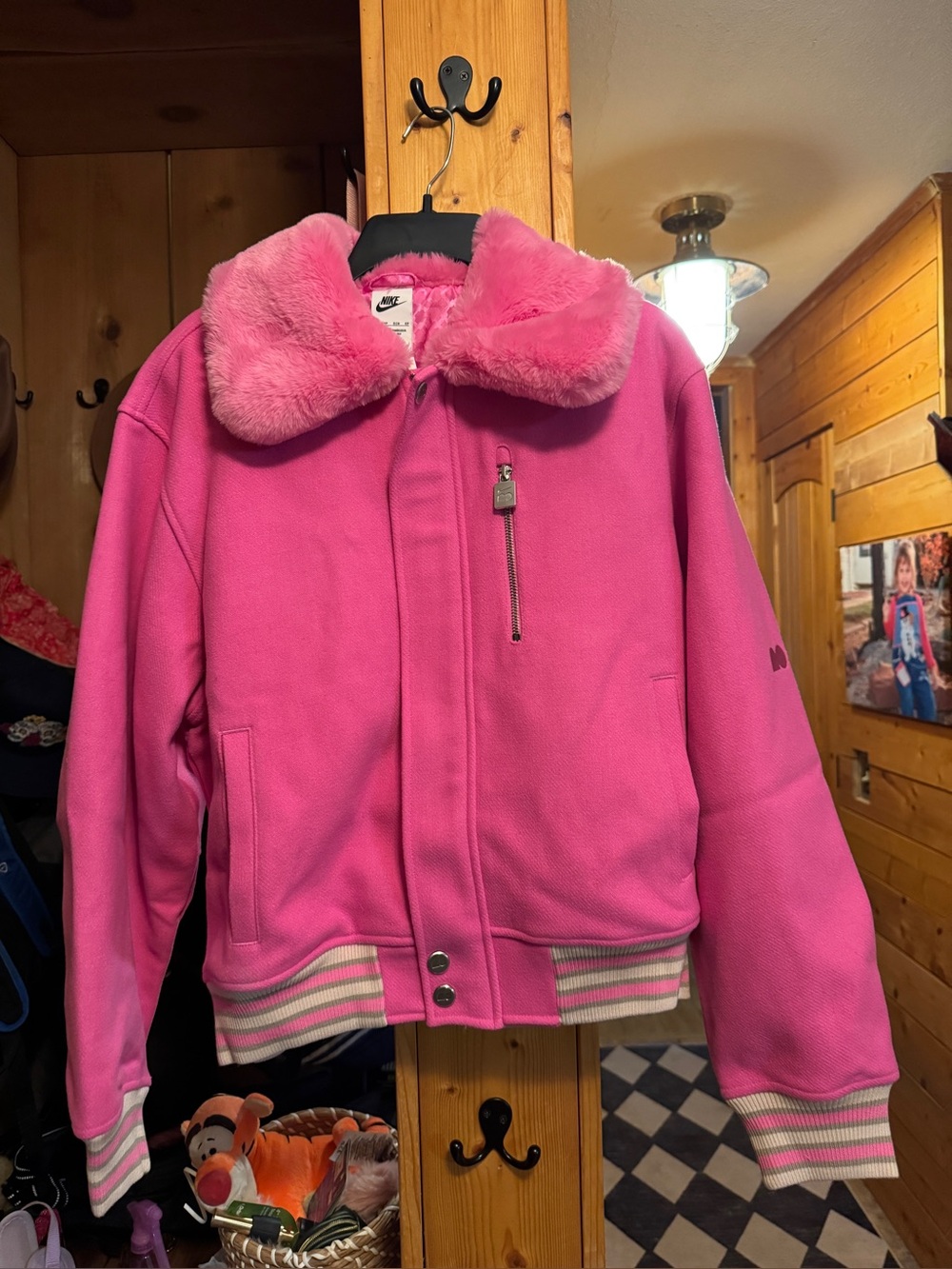 $300 Nike Naomi Osaka Full Zip Varsity Wool Jacket Pink Women’s XS HV2058-675
